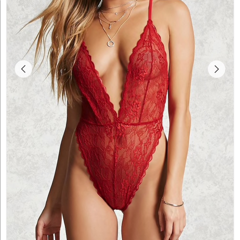 Forever 21 semi sheer lace Teddy
